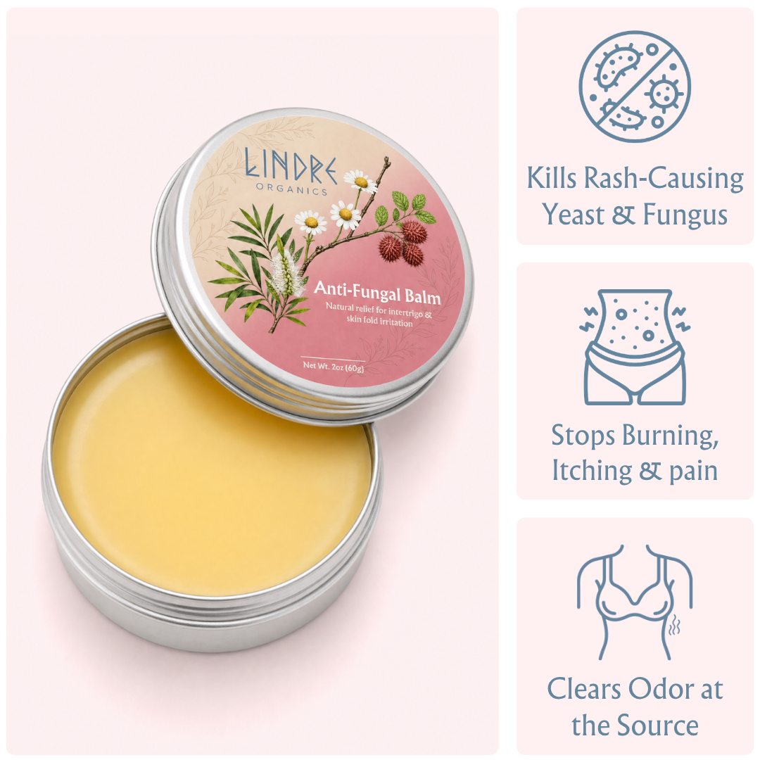Lindre Organics™ Anti-Fungal Balm for Intertrigo & Skin Fold Irritation